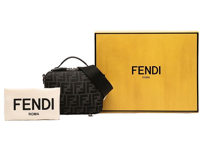 Borsa da viaggio mini Zucca in tela nera Fendi Nero - vista 11