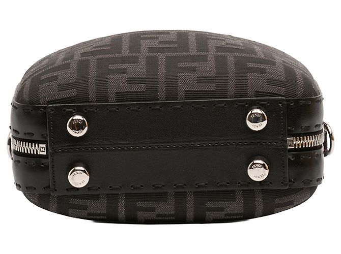 Borsa da viaggio mini Zucca in tela nera Fendi Nero - vista 3
