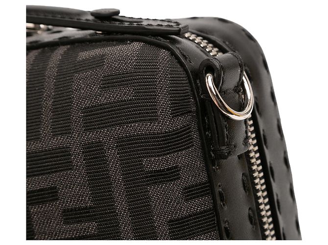 Borsa da viaggio mini Zucca in tela nera Fendi Nero - vista 8