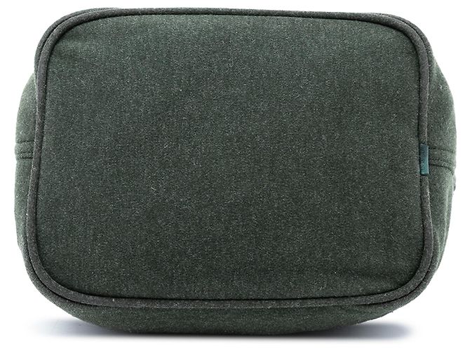Borsa a spalla in cotone verde Fendi - vista 3