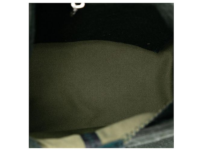 Borsa a spalla in cotone verde Fendi - vista 4