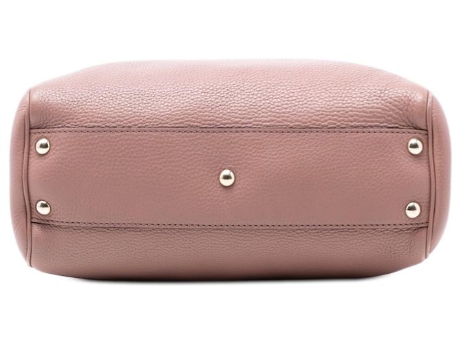 Bamboo Borsa shopper piccola in pelle di vitello rosa Gucci con bambù - vista 3