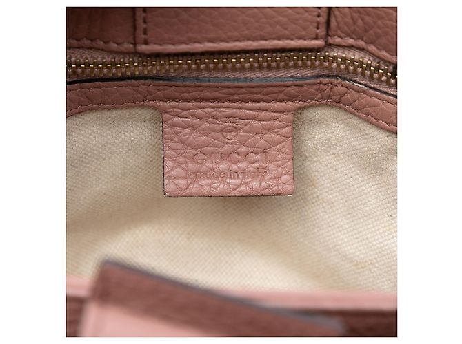 Bamboo Borsa shopper piccola in pelle di vitello rosa Gucci con bambù - vista 6