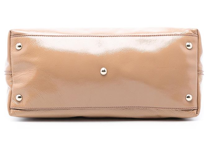 Borsa da lavoro Gucci Soho piccola in vernice beige - vista 3