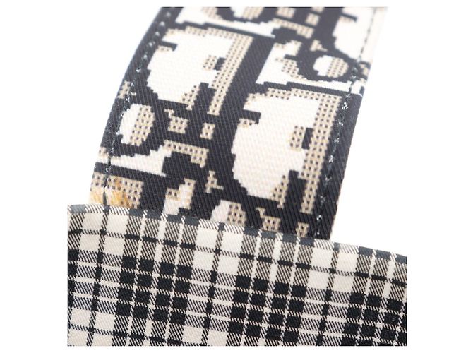 Borsa tote in cotone bianco e nero Christian Dior - vista 10