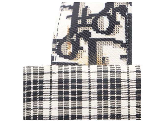Borsa tote in cotone bianco e nero Christian Dior - vista 11