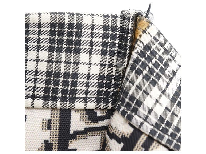 Borsa tote in cotone bianco e nero Christian Dior - vista 13