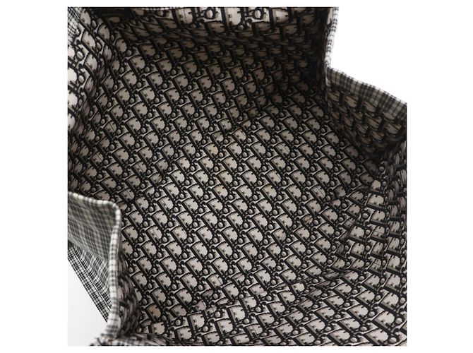 Borsa tote in cotone bianco e nero Christian Dior - vista 6