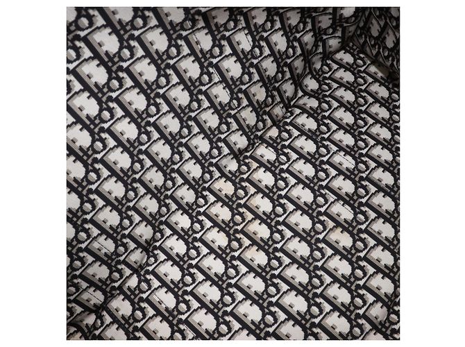Borsa tote in cotone bianco e nero Christian Dior - vista 7