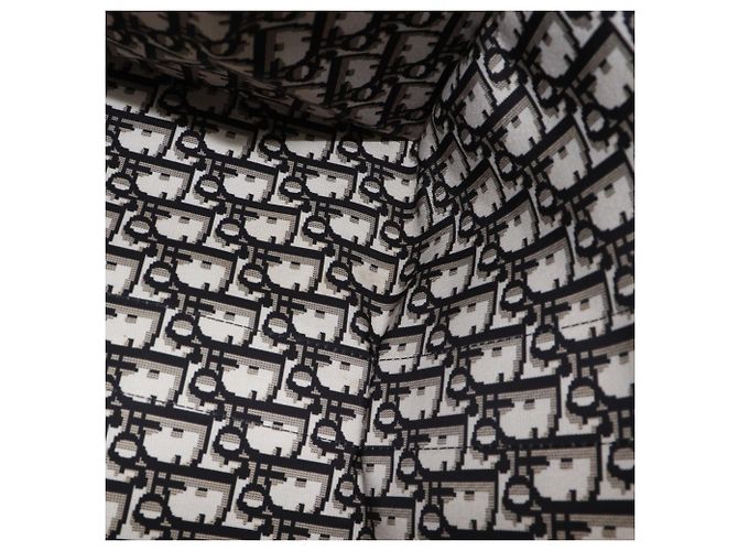 Borsa tote in cotone bianco e nero Christian Dior - vista 9