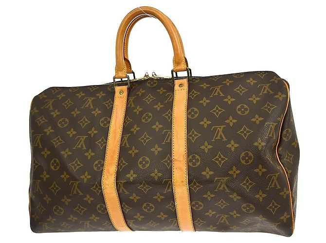 Borsa Keepall Louis Vuitton in tela Monogram 45 Marrone - vista 2