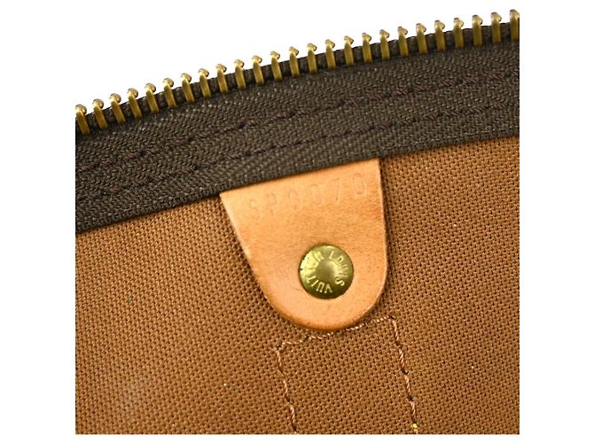Borsa Keepall Louis Vuitton in tela Monogram 45 Marrone - vista 5