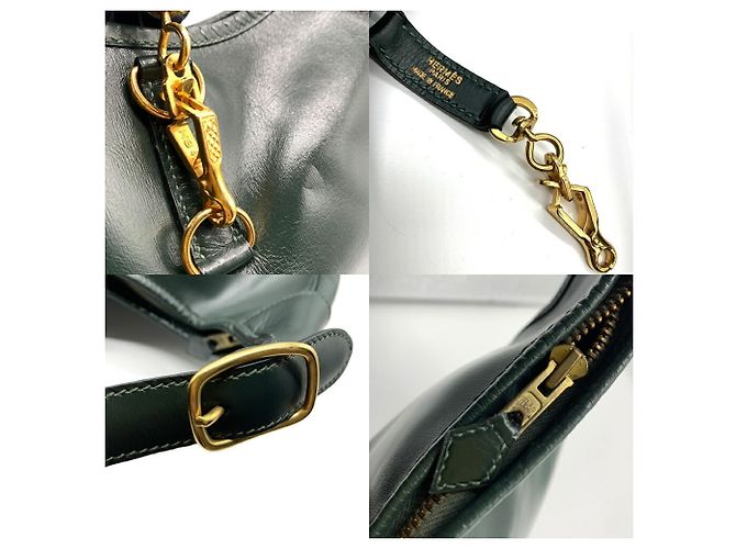Borsa a Spalla Hermès Trim 31 in Pelle di Vitello Verde Scuro - vista 5