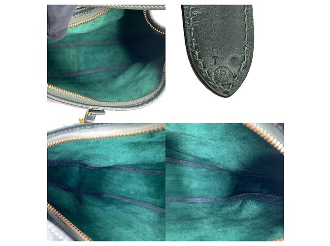 Borsa a Spalla Hermès Trim 31 in Pelle di Vitello Verde Scuro - vista 6