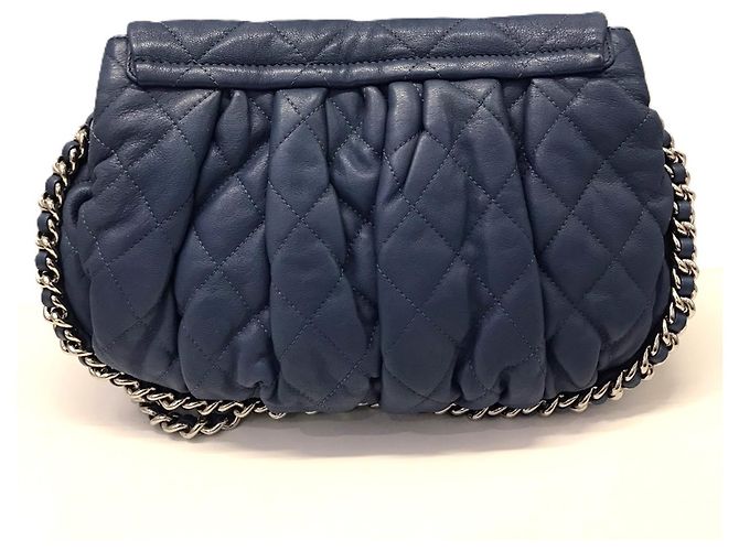 Borsa a Spalla Chanel Matelassé Chain Around Blu navy - vista 2