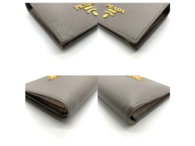 Saffiano Portafoglio bi-fold grigio per donne Prada - vista 3