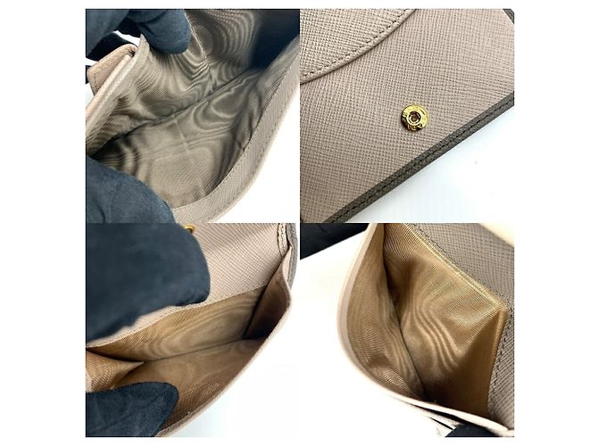 Saffiano Portafoglio bi-fold grigio per donne Prada - vista 5