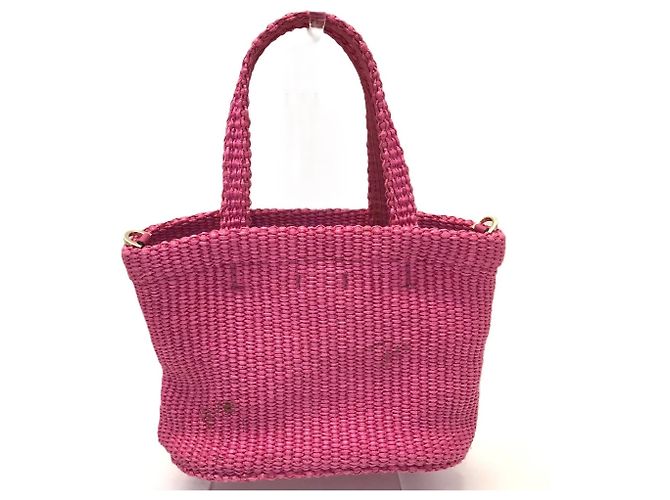 Borsa da spiaggia mini raffia East West di Jimmy Choo Rosa - vista 2
