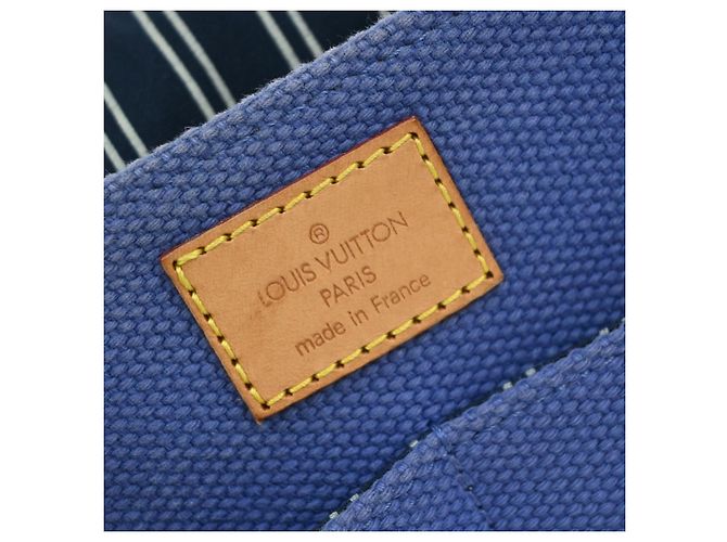 Borsa Messenger Antigua in Tela Louis Vuitton Blu - vista 5