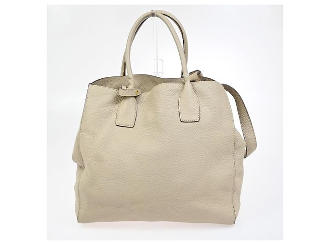 Prada Convertible Offene Einkaufstasche Vitello Daino Mittel Beige - Ansicht 2