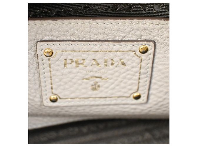 Prada Convertible Offene Einkaufstasche Vitello Daino Mittel Beige - Ansicht 6