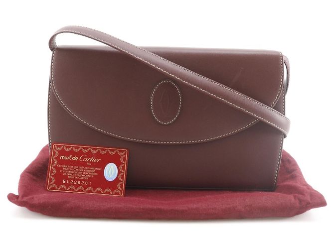 Borsa a Spalla Cartier Must Line Rosso Bordò - vista 14