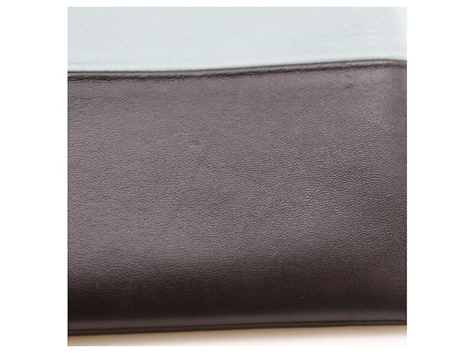 Céline Bicolor Clutch Bag von Celine Schwarz Hellblau - Ansicht 7