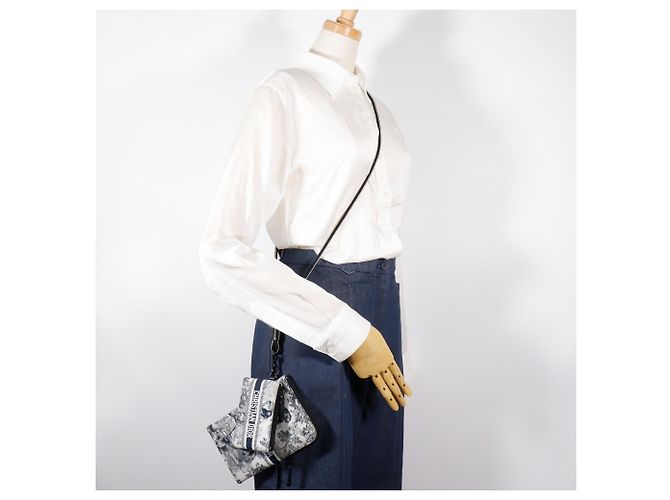 Borsa a spalla multifunzionale da viaggio Christian Dior Nero Bianco - vista 19