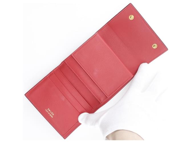 Céline Cartera multifuncional tri-fold Celine Small Folded Roja - vista 4