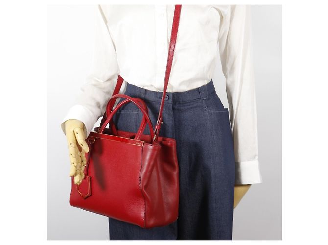 Borsa a Spalla 2 in 1 Fendi Petite a Jules Rosso - vista 20