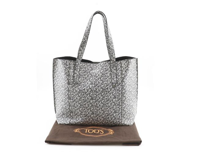 Tod's Papier Tragetasche Schwarz Weiß - Ansicht 20