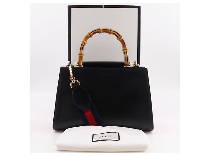 Bamboo Borsa a mano Gucci Nim Fair in bambù Nero - vista 11