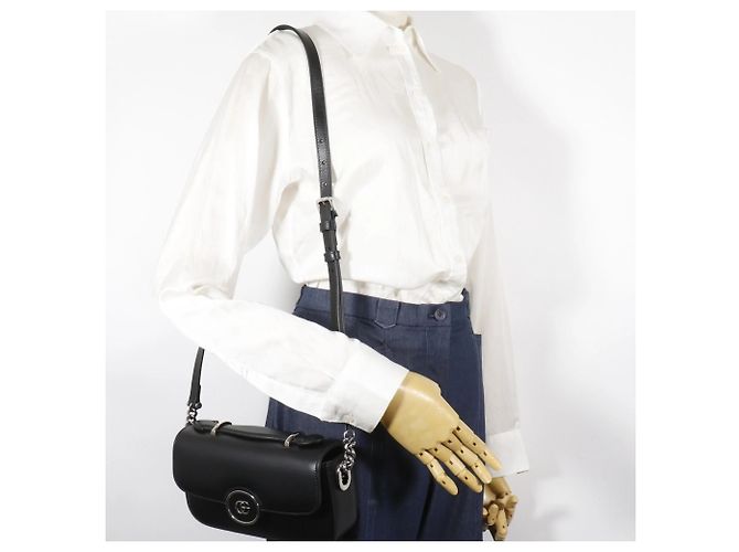 Borsa a Spalla Petit GG di Gucci Nero - vista 16