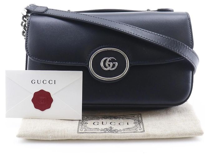 Borsa a Spalla Petit GG di Gucci Nero - vista 17