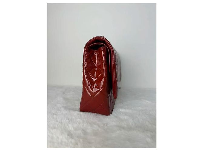 Chanel Timeless CF Maxi Borsa a mano in vernice rossa Rosso - vista 12