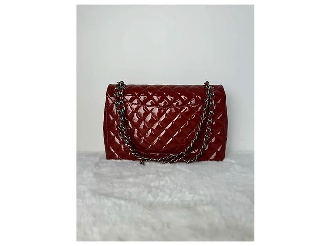 Chanel Timeless CF Maxi Borsa a mano in vernice rossa Rosso - vista 4