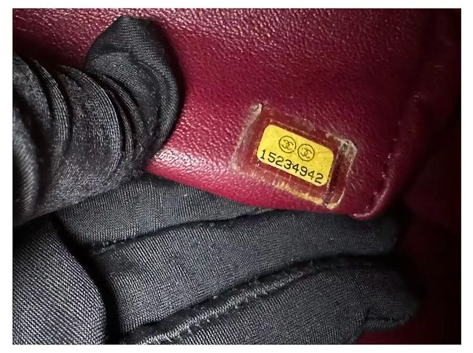 Chanel Timeless CF Maxi Borsa a mano in vernice rossa Rosso - vista 5