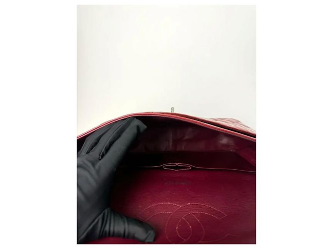 Chanel Timeless CF Maxi Borsa a mano in vernice rossa Rosso - vista 8