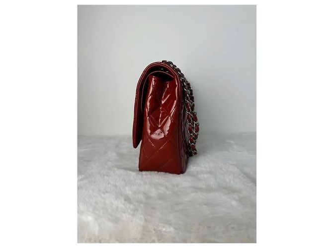 Chanel Timeless CF Maxi Borsa a mano in vernice rossa Rosso - vista 9