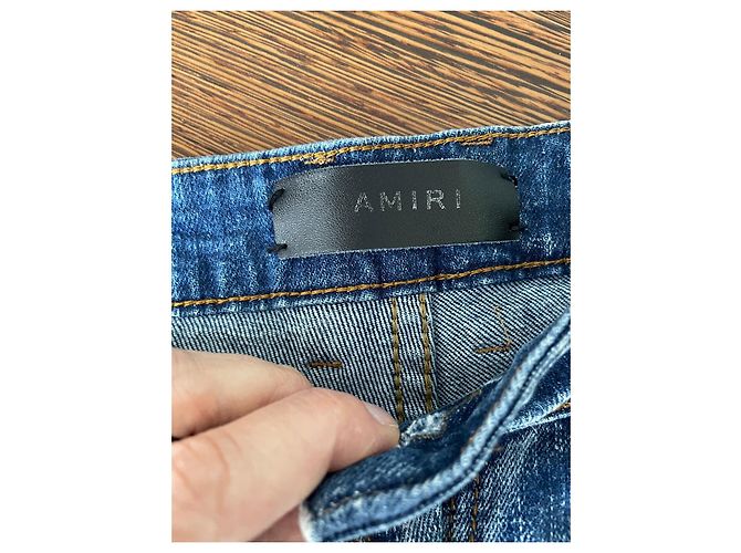 Jeans Amiri in Denim Blu con Patch - vista 2