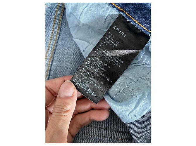 Jeans Amiri in Denim Blu con Patch - vista 4