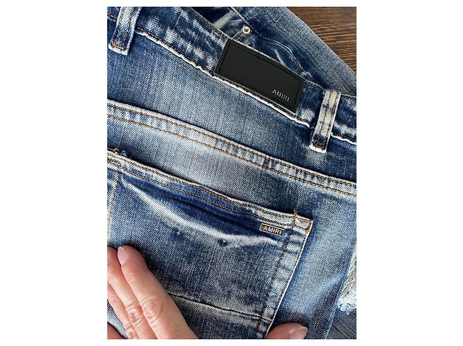 Jeans Amiri in Denim Blu con Patch - vista 6