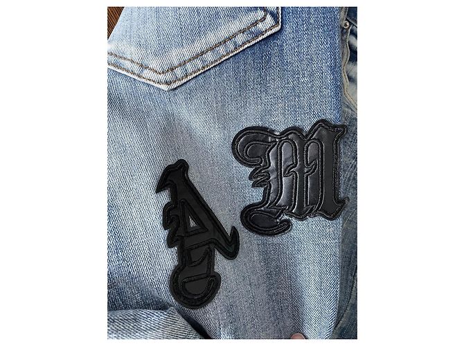 Jeans Amiri in Denim Blu con Patch - vista 7