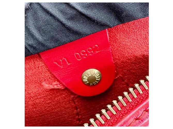 Borsa Louis Vuitton Speedy 25 in rosso castigliano - vista 18