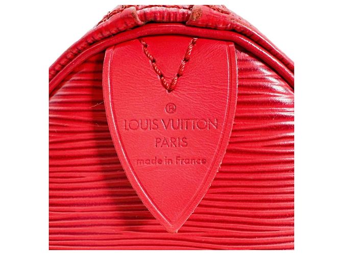 Borsa Louis Vuitton Speedy 25 in rosso castigliano - vista 19