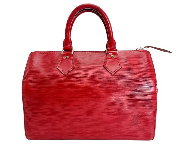 Borsa Louis Vuitton Speedy 25 in rosso castigliano - vista 2