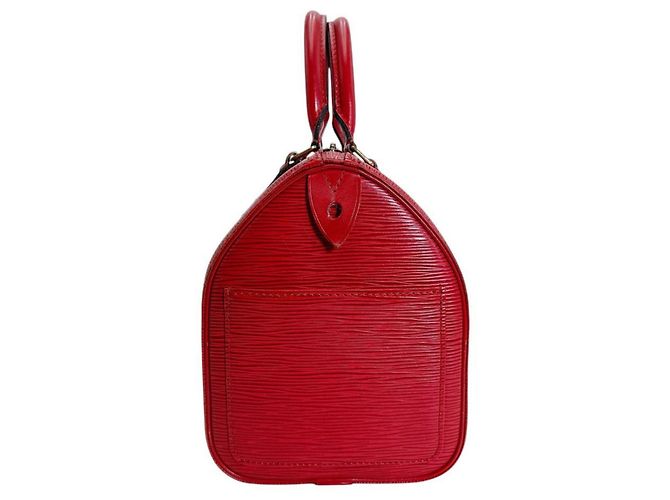 Borsa Louis Vuitton Speedy 25 in rosso castigliano - vista 3