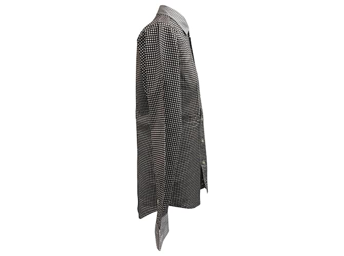 Camicia button-down in cotone nero e bianco a stampa check Etro - vista 2