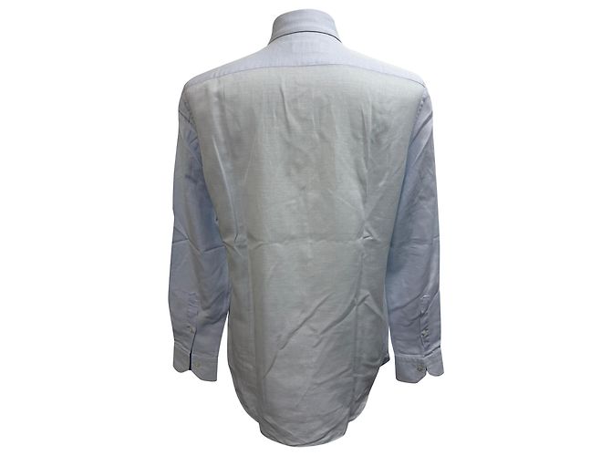 Ermenegildo Zegna Button-Down-Hemd aus hellblauer Baumwolle - Ansicht 3