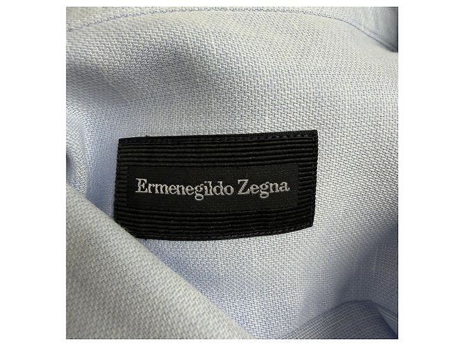 Ermenegildo Zegna Button-Down-Hemd aus hellblauer Baumwolle - Ansicht 4